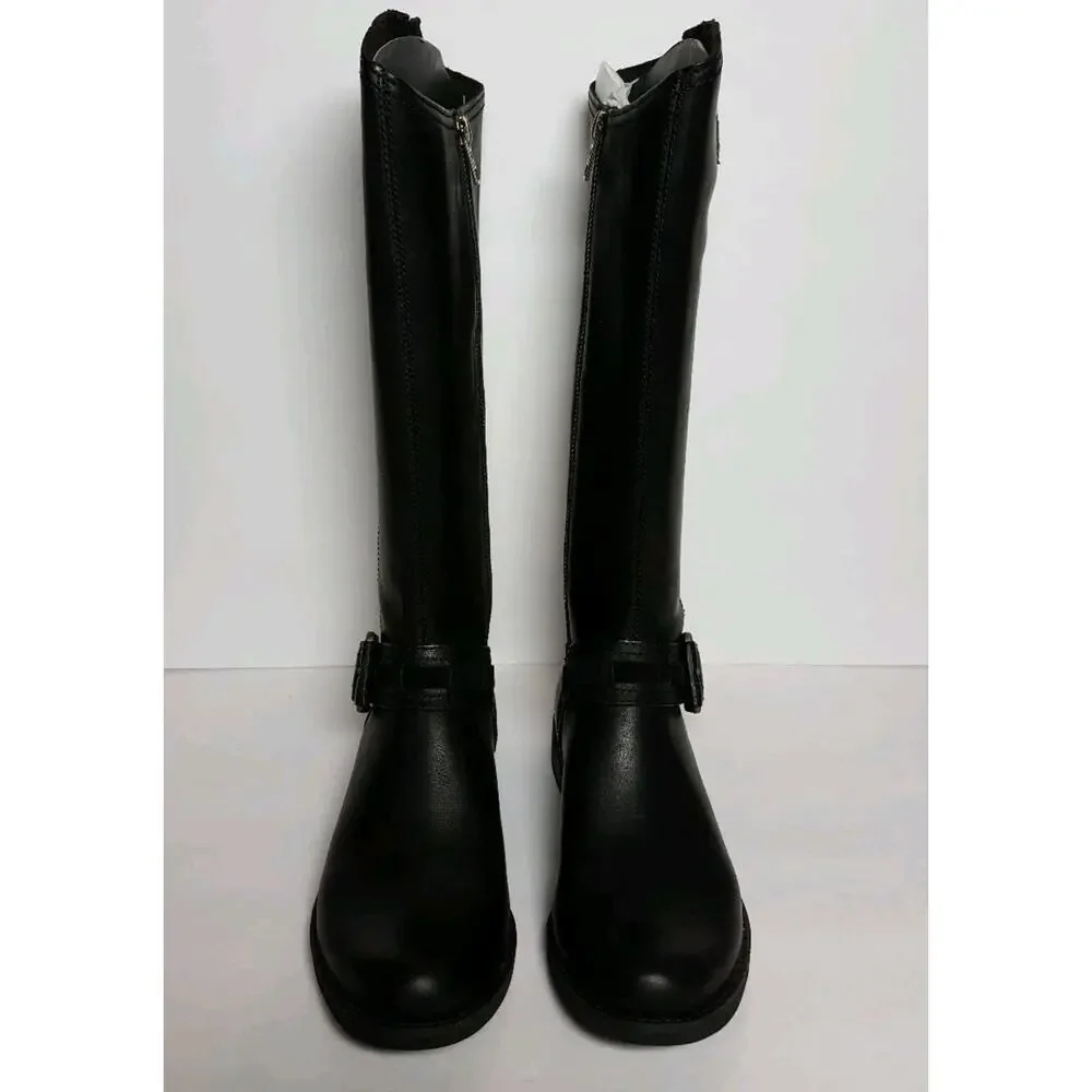 Timberland Womens Savin Hill Tall Leather Moto Boots Buckle Anti Fatigue Size 7